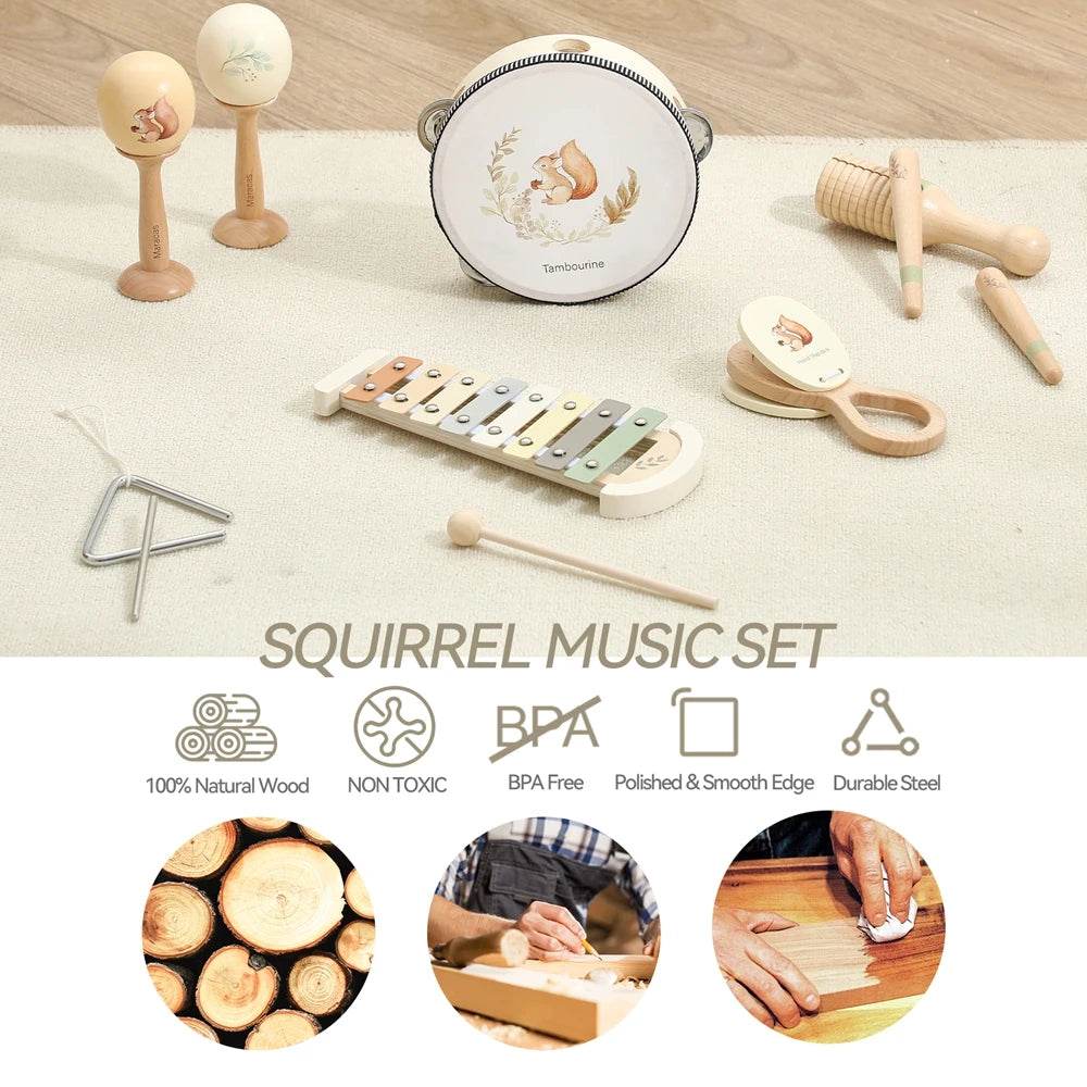 Musical Instruments Montessori Music Baby 0 12 Months Toys Drum Xylophone Kids Early Educational Wooden Instruments Baby Toys - AIAZ