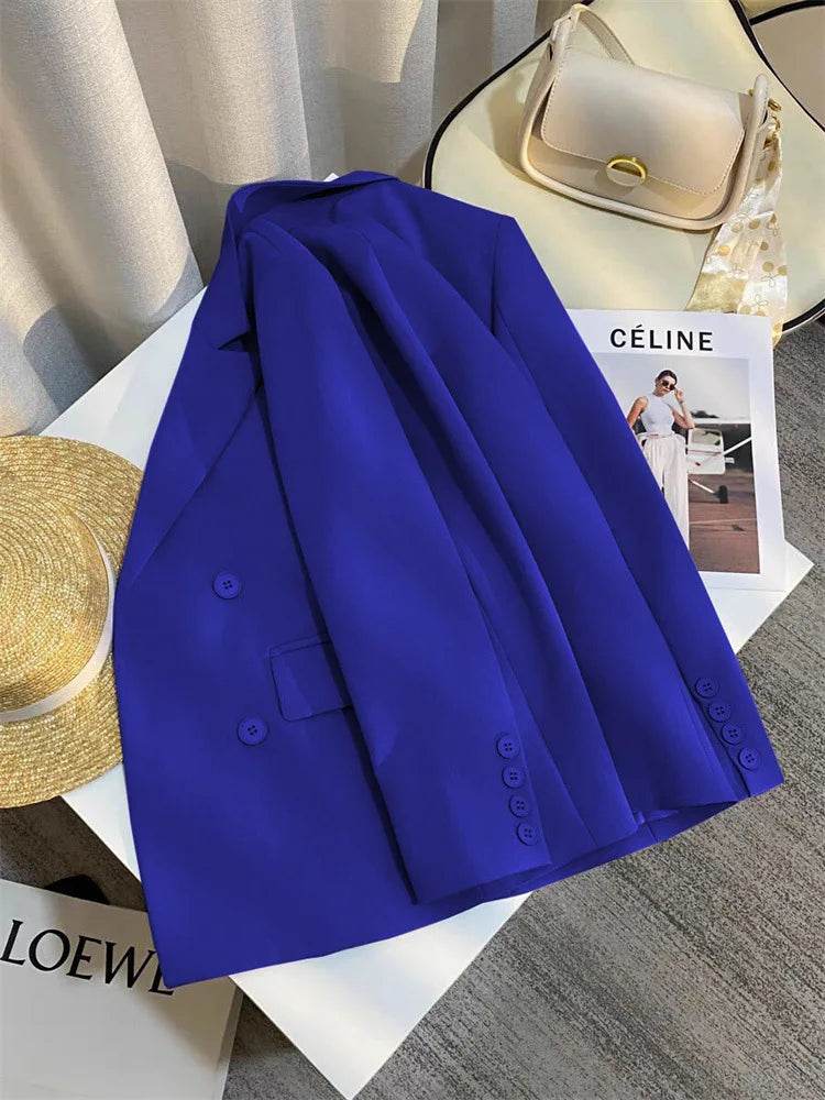 Casual Office Lady Blazer Women 2024 Fashion Long Sleeve Jacket Blazers Femme Outwears Coat Autumn Winter Clothes - AIAZ