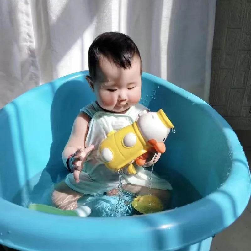 New Cute Duck/Elephant Baby Shower Bath Toys Children Water Play Spinner with Suction Cup Waterwheel Games for Kid Bathroom - AIAZ