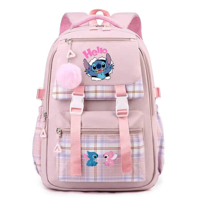 Stitch School Bags High School Student Backpack Female Large Capacity Junior High School Laptop Mochila Escolar - AIAZ