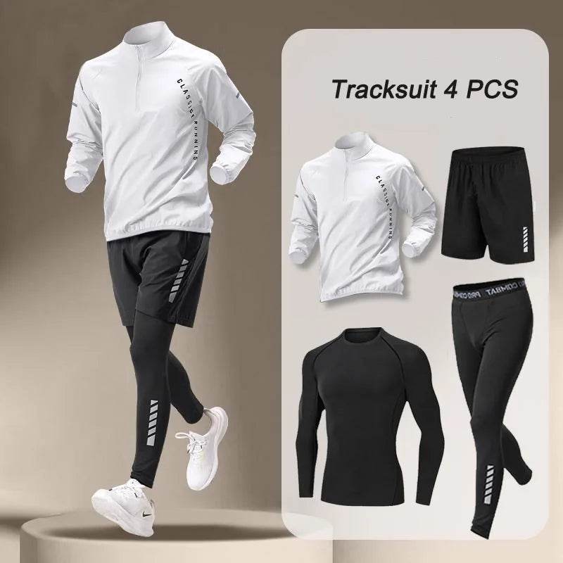 2025 summer Men's Quick Dry Jacket Suit 1-4 piece Outdoor Fitness Running Sets Sports Jogging Pants Workout Clothes Sportswear - AIAZ