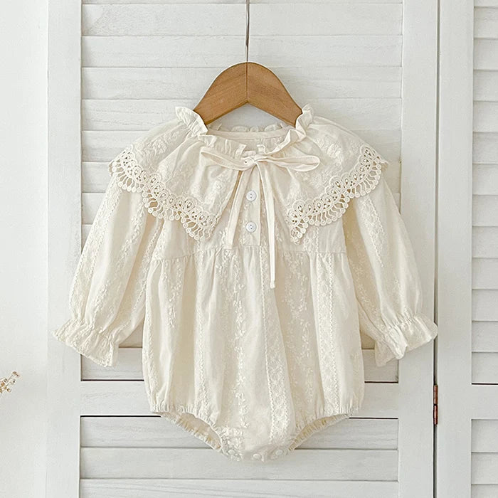 2025 New Spring 0-24M Baby Girl Clothing Infant Baby Girls Jumpsuit Long Sleeved Cotton Embroidery Newborn Baby Girls Bodysuits