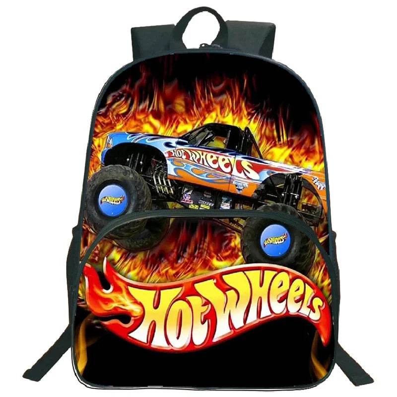 Hot Wheels Let's Race Print Backpack 3pcs Set Boys Girl Child School Bookbag Large Capacity Student Backpack Back to School Gift - AIAZ