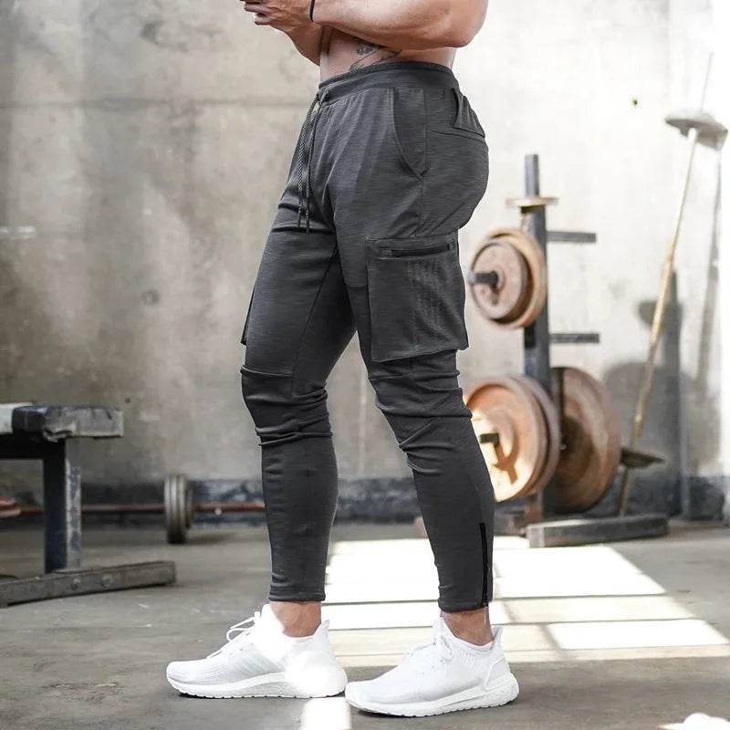 Men's Work Pants Are Sporty Lightweight Elastic Breathablepersonalizedquick Drying Outdoor Fitnessrunning Training, Multi Pocket - AIAZ