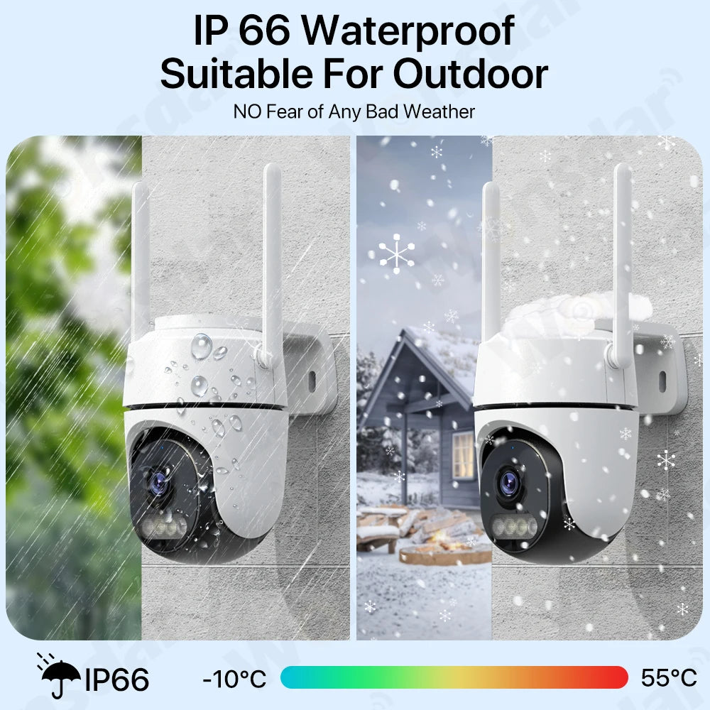 2pcs Quantity 4MP HD IP Camera PTZ WiFi Camera Video Surveillance Home Security Protection Alarm Motion Type-C Detection iCsee