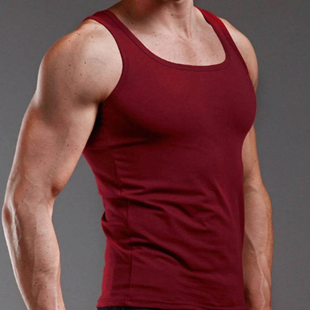 2024 New Men's Pure Cotton Tight Vest Casual Sports Tank Tops Middle-aged Sleeveless Basic Tops Quick Drying Bodybuilding Vest - AIAZ