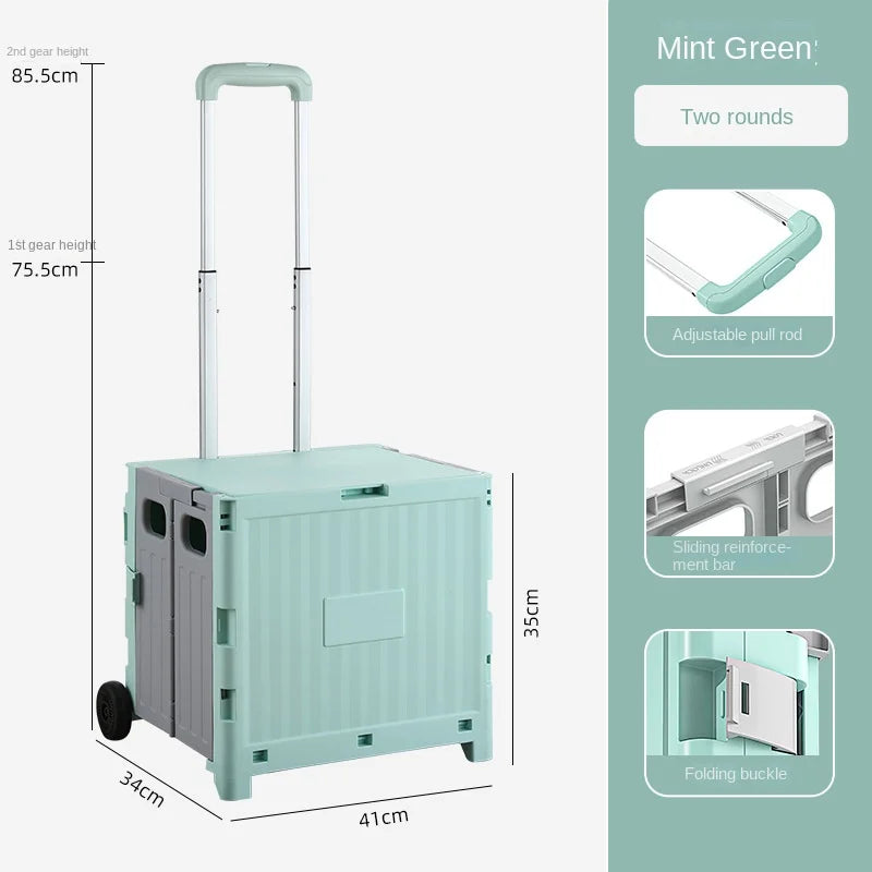 Multifunctional Camping Trolley Large Capacity Portable Folding Outdoor Storage Box Home Camping Push Box Camping Equipment