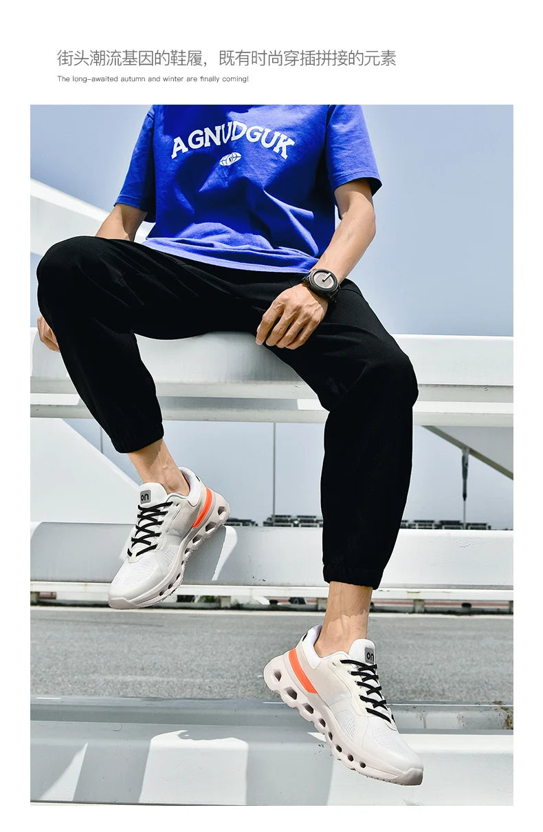 Fluorescence Running Shoes Men Training Marathon Sports Breathable Lightweight Women's Comfortable Nonskid Leisure Sneakers