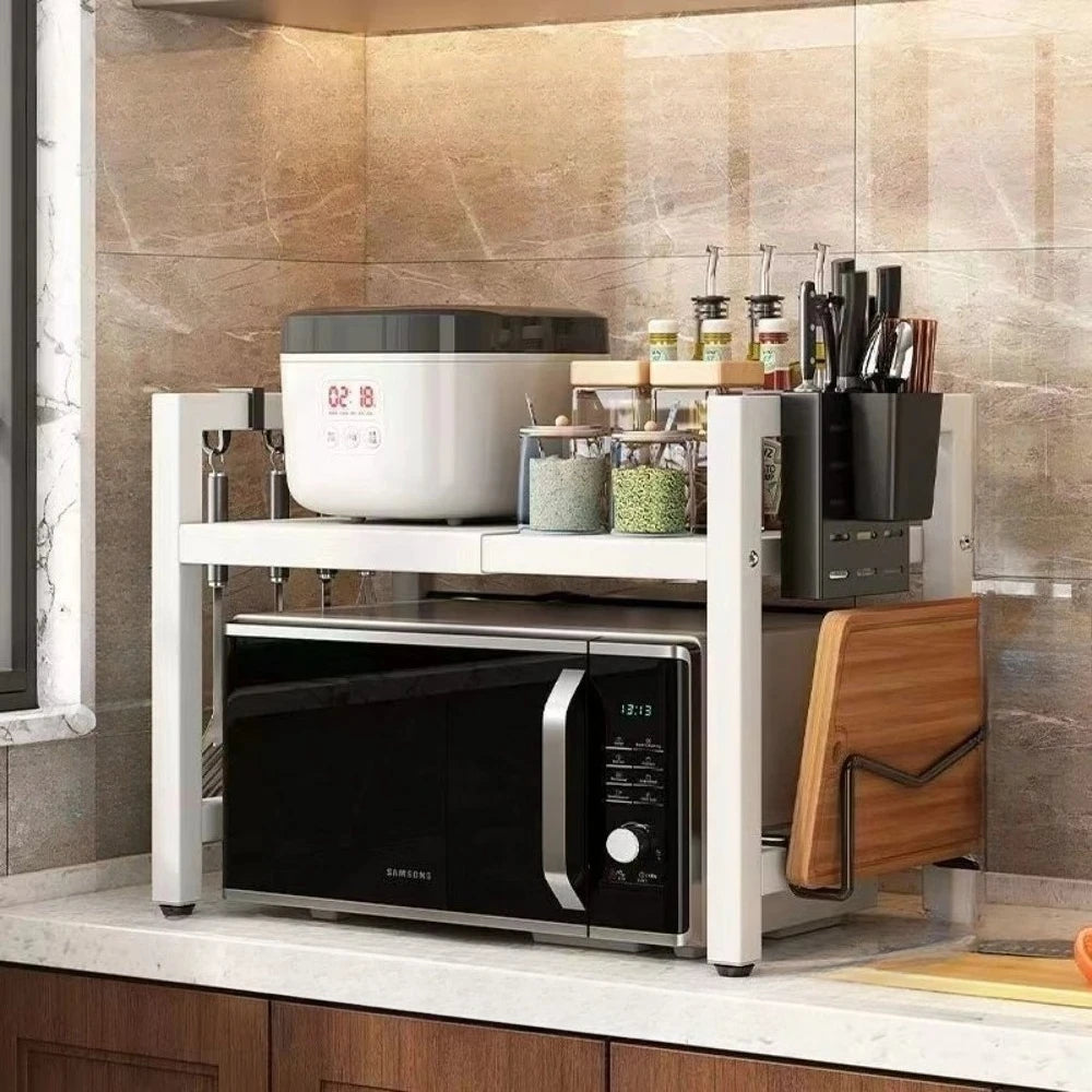 Household Multi-layer Width and Height Adjustable Storage Rack Kitchen Rust Proof Thickened Stable High Load-bearing Reset Rack