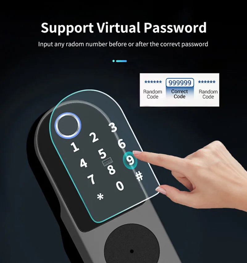 Security Home Gate Door Keys Entry RFID Card Code Password Tuya Wifi TTlock Smart Door Lock Digital Double Side Fingerprint Lock