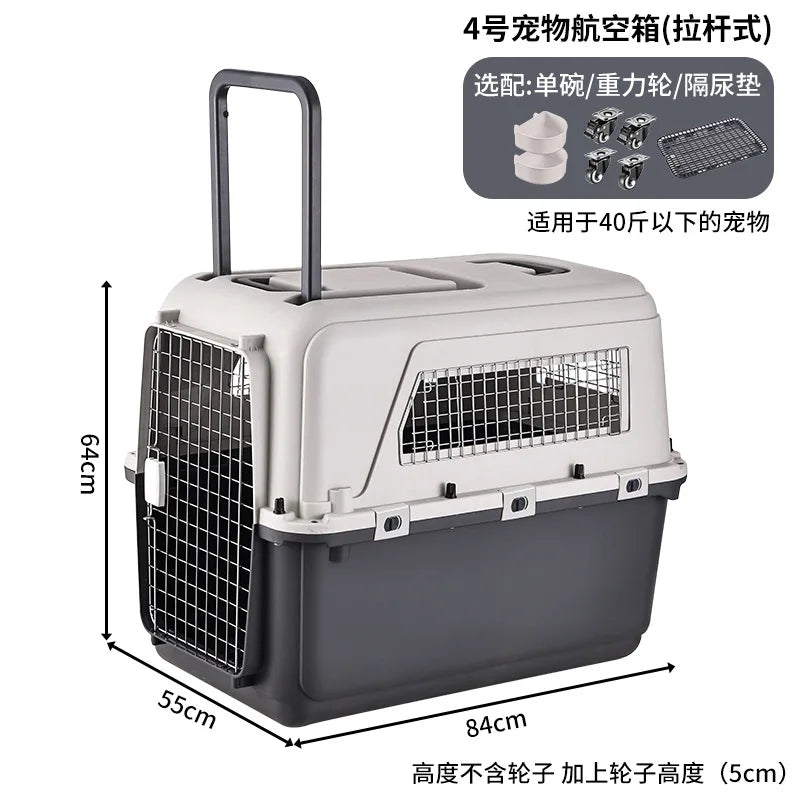 Dog Cage Pet Carrier Kennel Dog Travel Cate Portable Dog Cage for Small and Large Pets Air Box