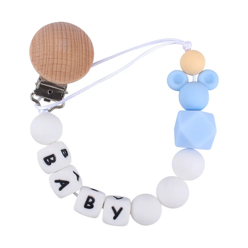 Baby Pacifier Clip Personalize Name Custom Newborn Dummy Nipple Holder Chain Babies Accessories Pendant Teething Toys Chew Gifts