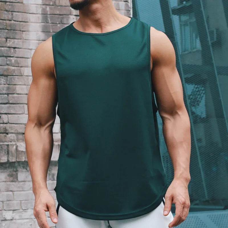 Men's Clothing Bodybuilding Gym T-shirts for Men Basketball Man Sleeveless Shirt T-shirt Vest Summer Clothes Tops Tees - AIAZ