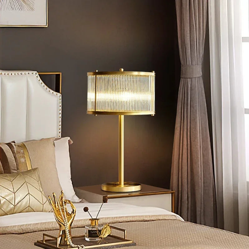 TEMAR Nordic Brass Table Lamp Modern Luxurious Living Room Bedroom LED Originality  Desk Light