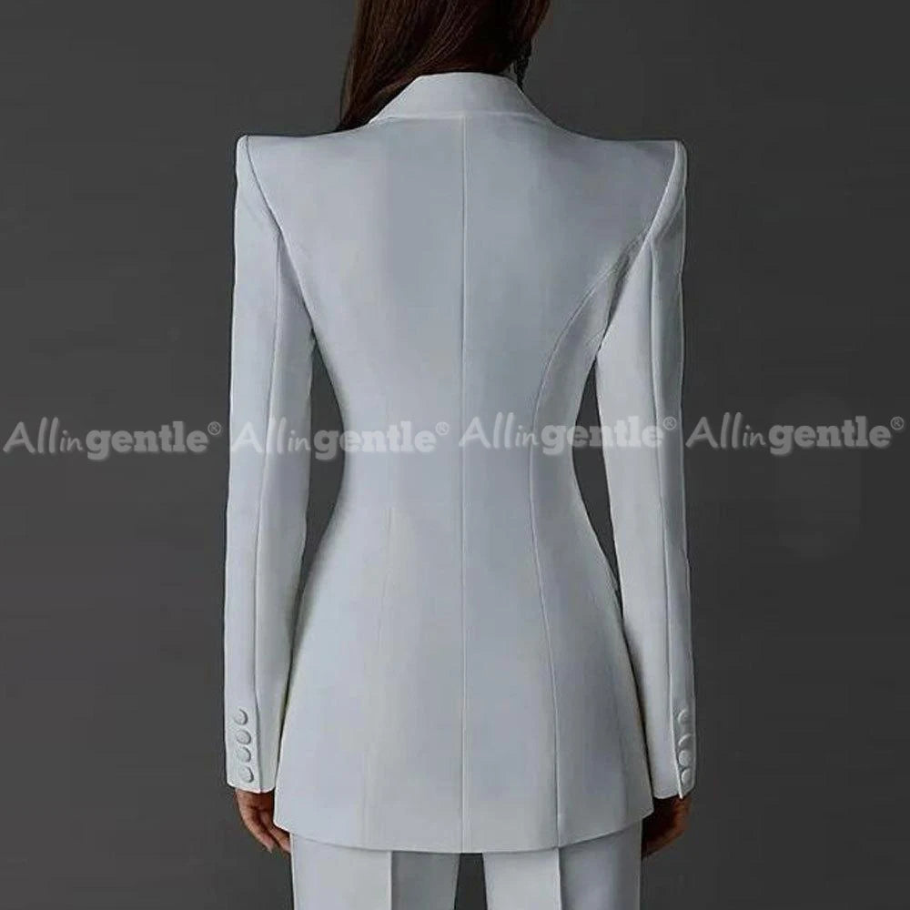 Women Pants Suits Long Sleeve Regular Fit Single Button 2 Piece Set for Party - Top Women's Fashion Choice