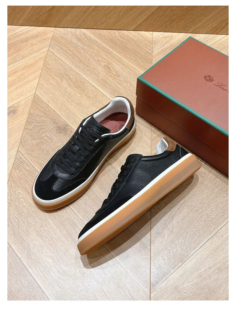 Real Leather Deqin oes ex Casual Cross Bule Sle Spring Summer Color Blo Leisure Board oes Trendy Women's Men's
