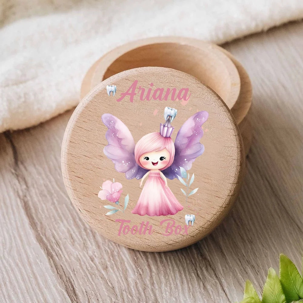 Personalised Custom Name Girls Tooth Fairy Box Milk Teeth Storage Collect Teeth Umbilical Save Case Keepsake Baby Shower Gift