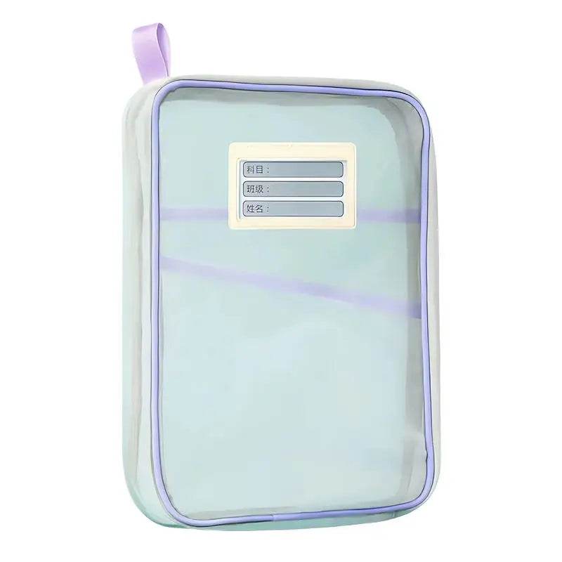 School Office Supplies Stationary Bag Stationery Storage Bag Double-layer Mesh Zipper Bag Large Capacity Organizer Folders - AIAZ