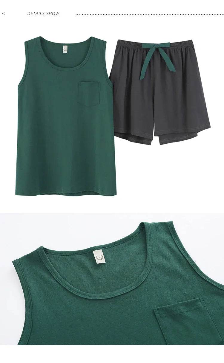 New women's pajamas set summer Cotton solid color top print shorts sleepwear Korean kawaii home clothes pijama two piece set - AIAZ