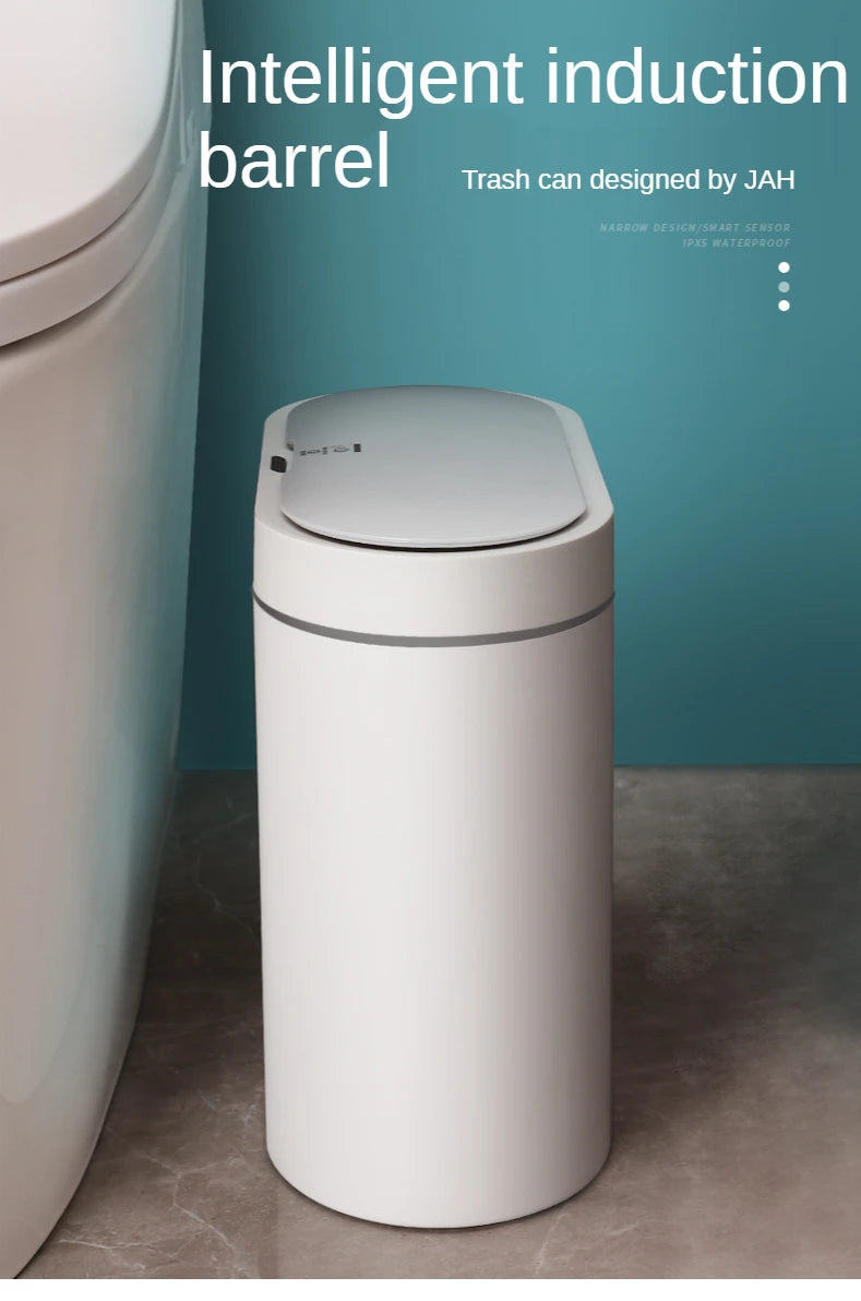 7L Trash Can Smart Sensor Trash Can Automatic Household Electronic Kitchen Trash Bin Toilet Waterproof Narrow Seam Sensor Bin
