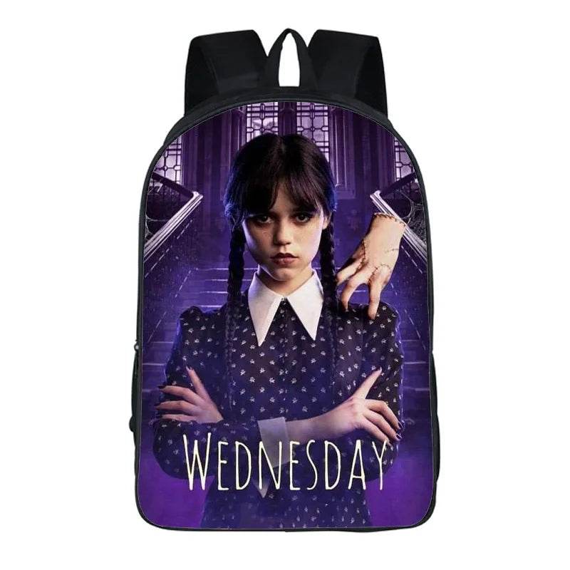 Wednesday Addams Backpack Wednesday School Bag with The Same Style Primary School School Bag Children's Backpack Meal Kit - AIAZ