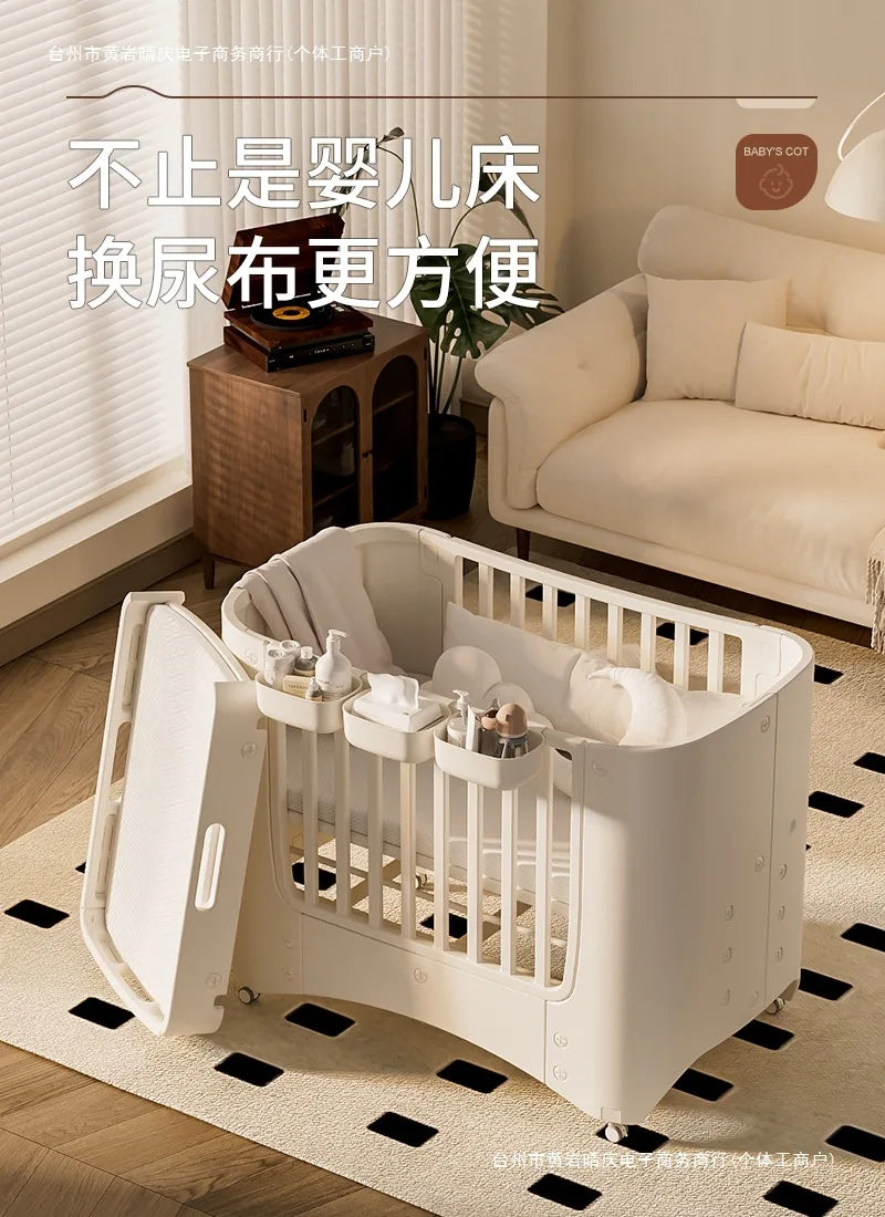 Crib Adjustable Movable Splicing Game Bed Baby Multifunctional Diaper Table