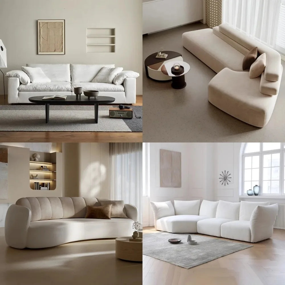 Customized Home Furniture Set Modern and Good Quality Simple Curved Sofa for Bedroom or Living Room Sofas with Different Colors