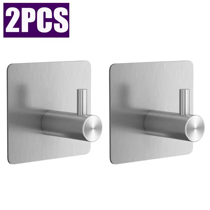 4/1pcs Black Self-Adhesive Wall Hooks for Hanging Keys Clothes Hanger Bathroom Door Robe Hook Coat Rack Towel Holder Accessories