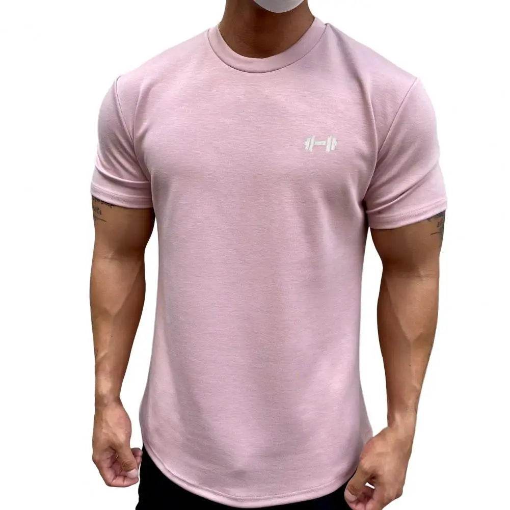 2025 Men T-shirt Male Sports Gym Muscle Fitness T Shirt Blouses Loose Half Sleeve Summer Bodybuilding Tee Tops Men's Clothing - AIAZ