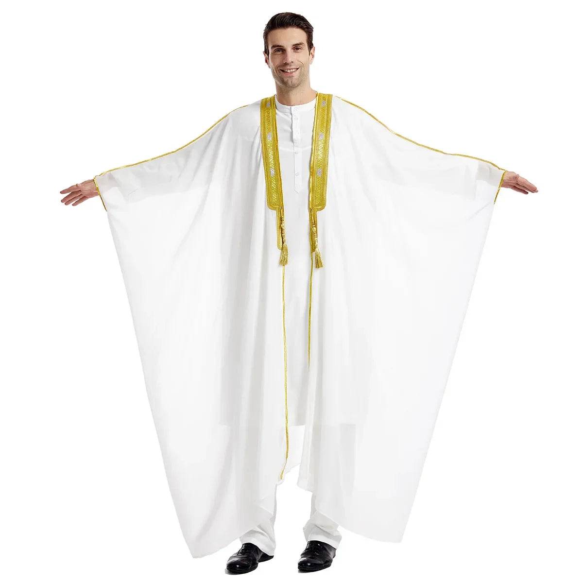 Islamic Clothing Men Robe Arabic Costumes Kaftan Muslim Man Moroccan Casual Long Dress Striped Middle East National Costume - AIAZ