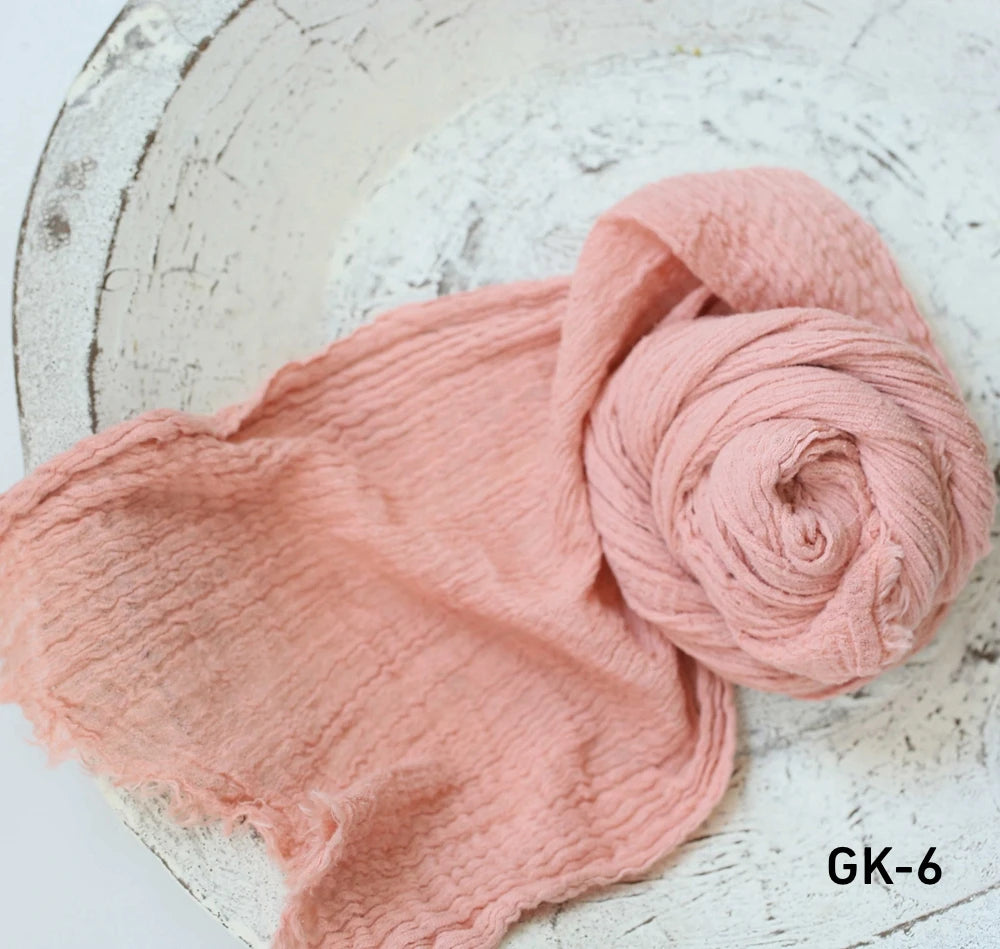 Newborn Cheesecloth Wrap Baby Photography Props Posing Fabric Cotton Stretch Blanket Hand Dyed Newborn Layer Wrap