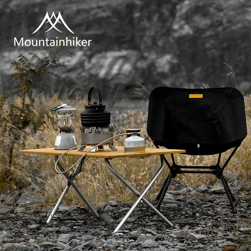 MOUNTAINHIKER Outdoor Camping Bamboo Folding Table Portable Fast Storage Folding Desk Outdoor Dining Table Picnic BBQ Table