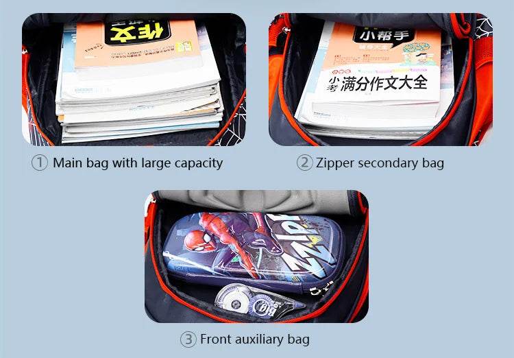 Spider Backpack+Pencil Case Set for Boys School Bag Elementary for Kids School Bag Cartoon Waterproof Primary Backpack - AIAZ