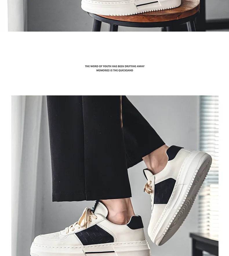 Men's Casual Shoes 2025 New Fashion Platform Shoes Outdoor Casual Sneakers Men Street Skate Shoe Lace-up Shoes Zapatillas Hombre - AIAZ