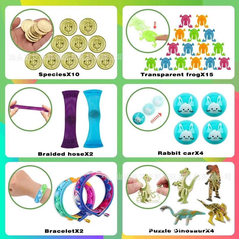 300/468Pc Party Favors for Kids Birthday Funny Wall Climber Push Bubble Stress Relief Toy Gifts Giveaway Pinata Filler Bulk Toys - AIAZ
