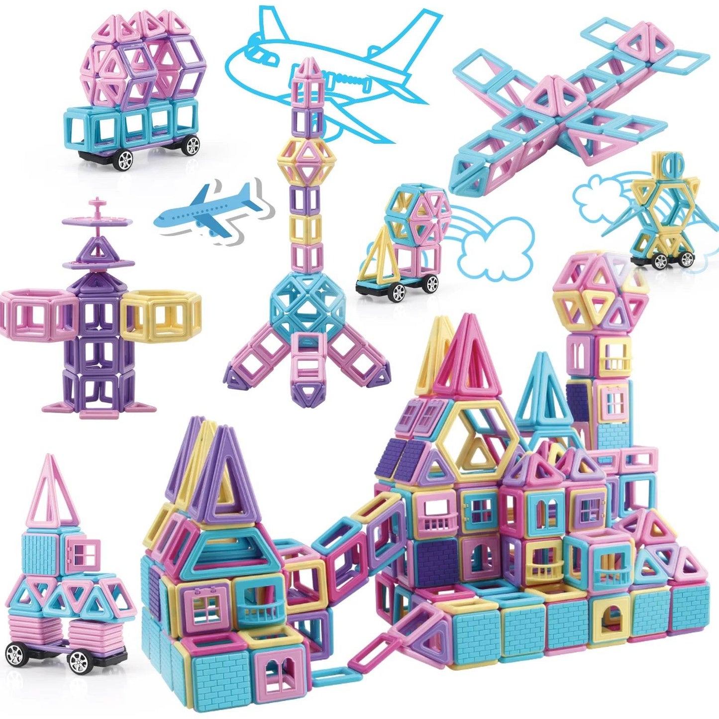 152 Piece Magnetic Building Block Toys Suitable for Boys and Girls Aged 3 Above Magnetic Construction Blocks Birthday Gifts. - AIAZ