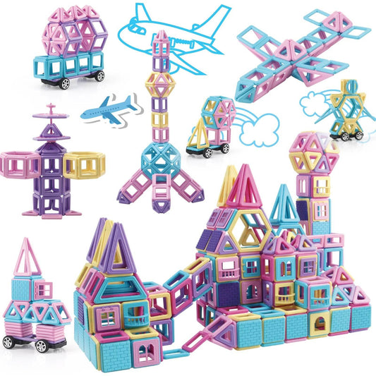 152 Piece Magnetic Building Block Toys Suitable for Boys and Girls Aged 3 Above Magnetic Construction Blocks Birthday Gifts. - AIAZ