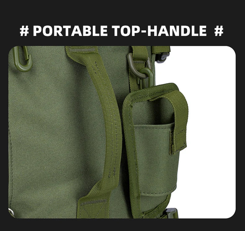 Tactical Fishing Backpack Tackle Bag with Rod Holders Fish Equipment Storage Molle Camping Hiking Outdoor Multifunctional Bag