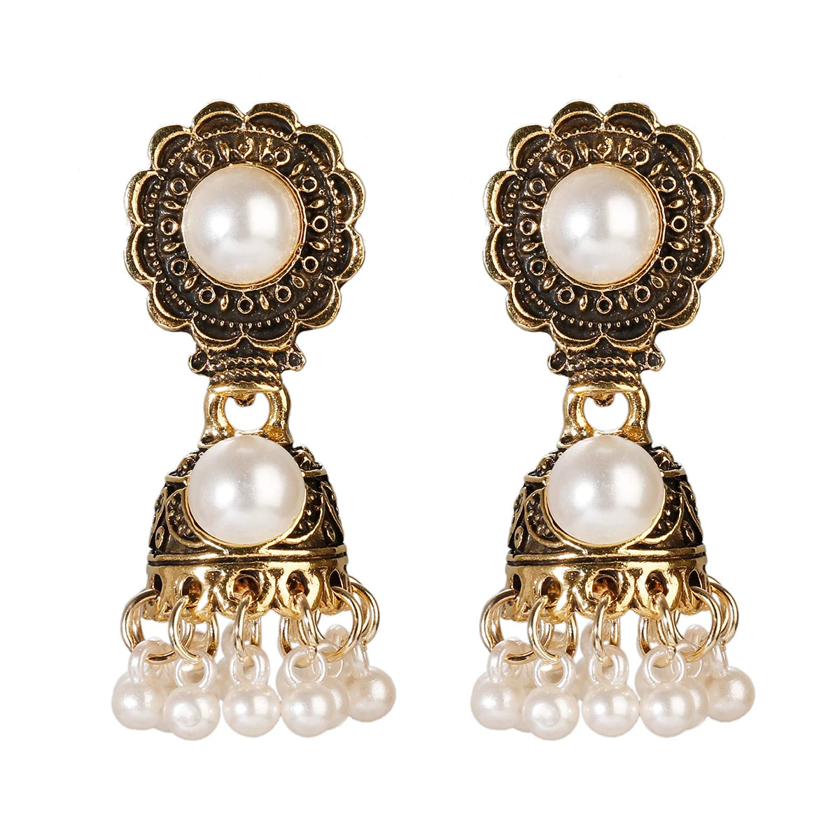 Boho Afghan Ethnic Drop Earrings For Women Pendient Gold Color Gyspy Silver Color Bell Ladies Indian Earring Jewelry