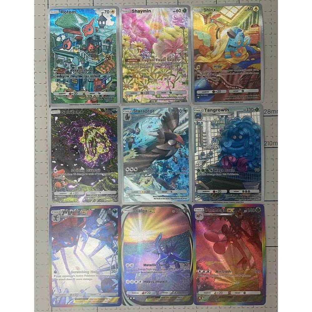 13PCS/SET NEW DIY Anime PTCG POCKET COLLECTION CARD WIGGLYTUFF TATSUGIRI ENGLISH VERSION Embossed Texture Flash Card Child Gift - AIAZ