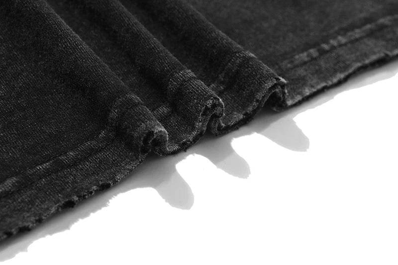 Anime Men's T Shirts Gothic Printed T-Shirt Hip Hop Streetwear Punk Summer Vintage Washed Oversized Tops Men Clothing - AIAZ