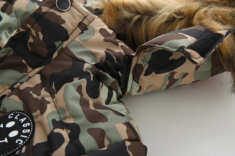 Autumn Winter Boys Jacket New Keep Warm Baby Coat Hooded Zipper Fashion Fur Collar Boys Outerwear 2 3 4 5 6 Years Kids Clothes