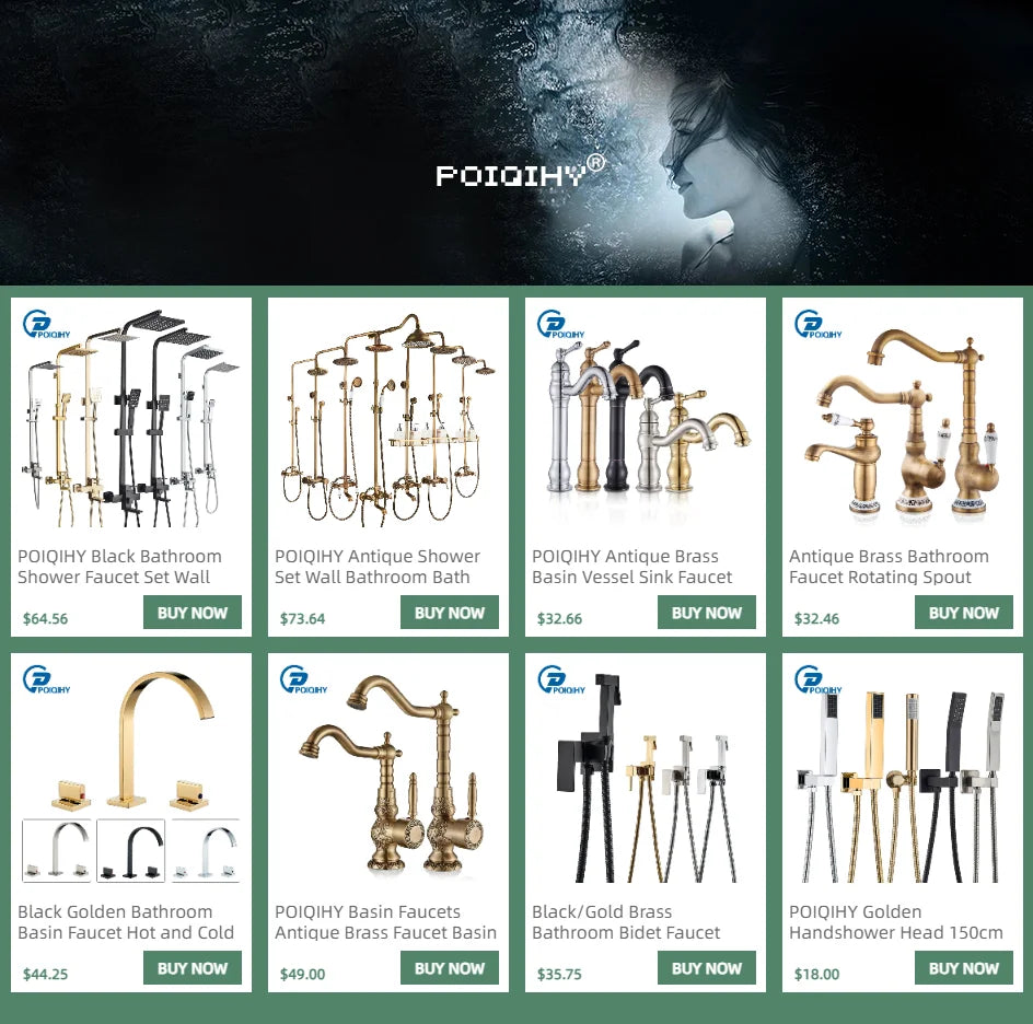 POIQIHY Antique Brass Basin Vessel Sink Faucet Deck Mounted One Hole Cold Hot Water Cold Hot Mixer Tap Bathroom Faucet  1 Hole