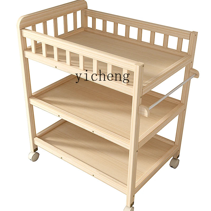 ZZ solid wood diaper changing table mobile care bath massage multi-functional baby newborn changing table