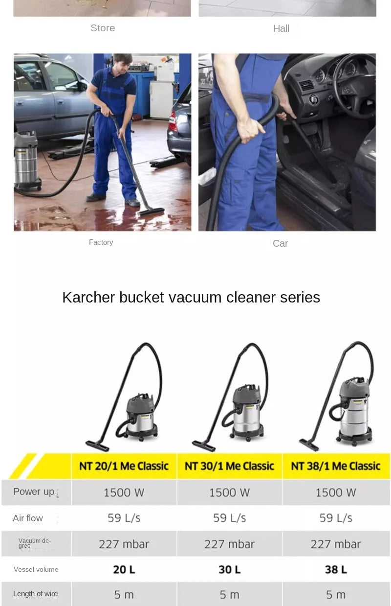 Germany karcher karcher household and commercial vacuum cleaner, bucket type wet and dry metal dust bucket NT20/1