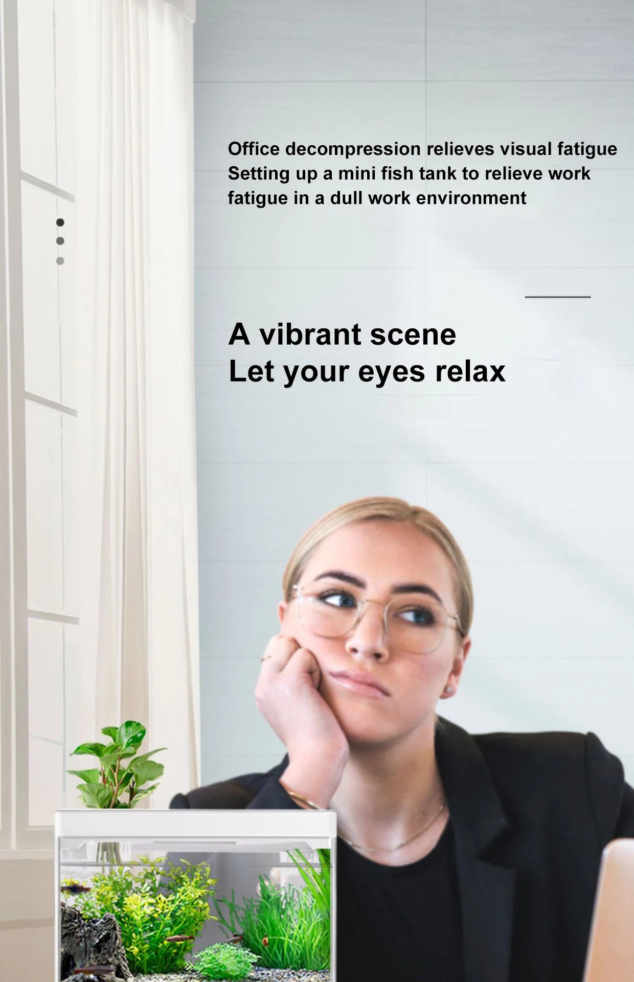 Fish tank living room small landscape ecological tank household USB powered mini tank fish tank