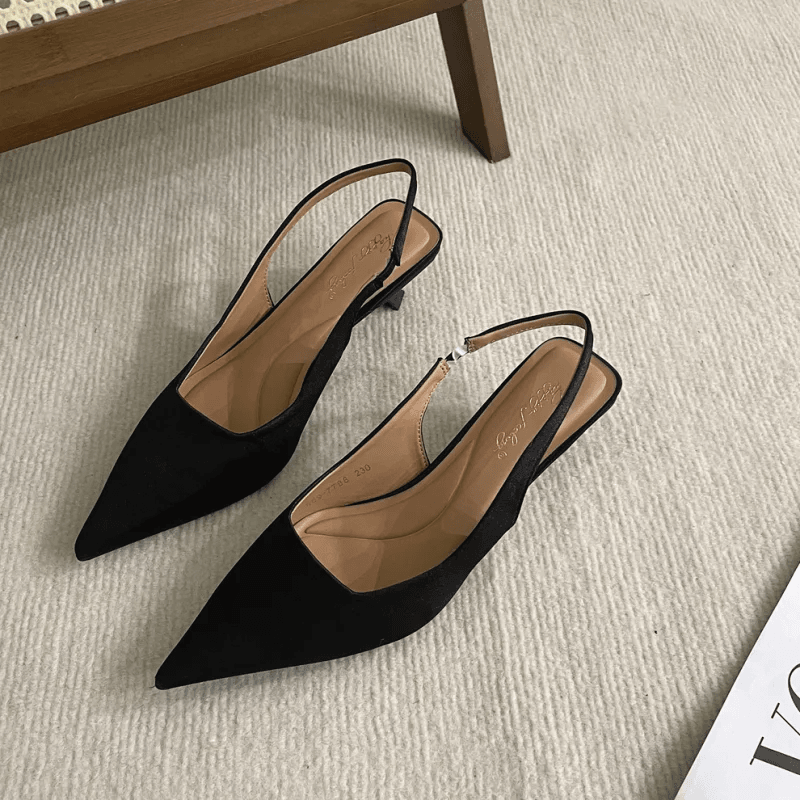 Bailamos Women Sandals Pointed Toe Elegant Low-heel Shoes Summer Fashion Slingback Woman Mules Shoes Pumps Dress Shoes - AIAZ
