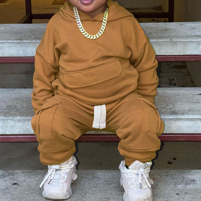 Pudcoco Infant Newborn Baby Boys Pants Set, Long Sleeve Hoodie with Elastic Waist Sweatpants Infant Clothes 0-3T