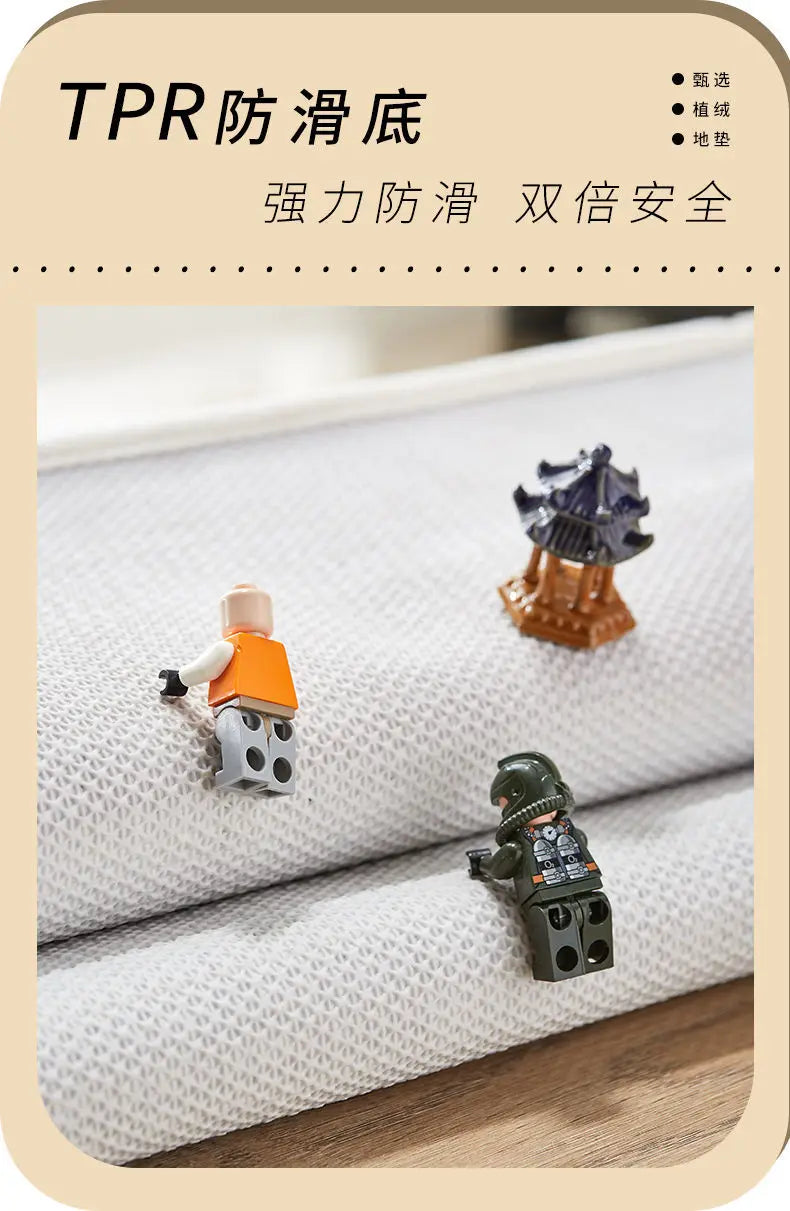 Striped Bathroom Mats Thickened Long Hair Floor Carpet Toilet Door Absorbent Bathroom Tub Mat Kitchen Rug Non-slip Foot Pad