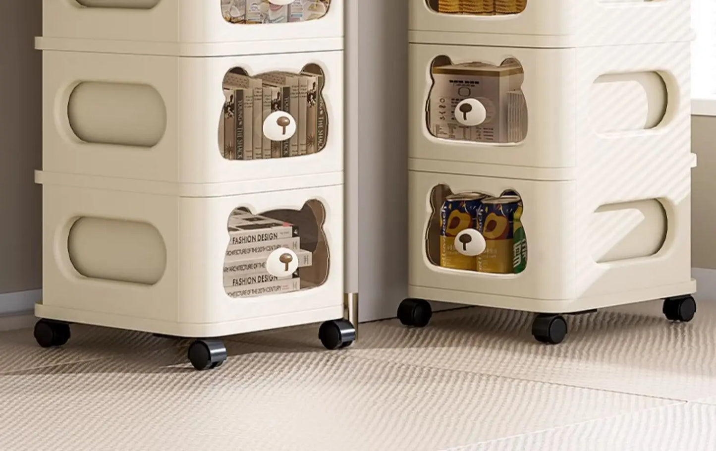 Household handcart baby snack toy storage rack, multi-layer drawer style storage rack, movable storage cabinet